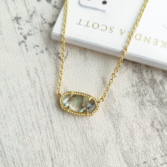 Kendra Scott Gold Abalone Shell Necklace - Elisa - Picture 3 of 4